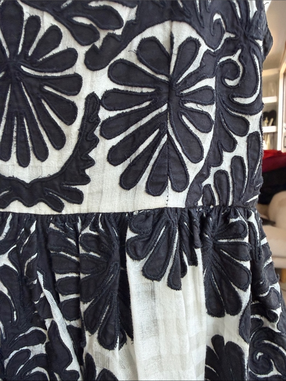 Ulla Johnson Black and White Floral Embroidered Maxi Dress - Picture 5 of 5